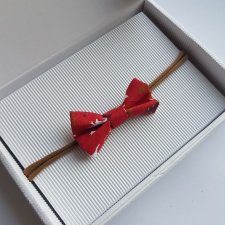 La miu opaska bezuciskowa na głowę kokarda princess czerwona w choinki wzór świąteczny spinka