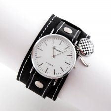 zegarek- bransoletka z szerokim paskiem i zawieszką