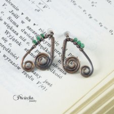 Green fern - kolczyki z zielonym agatem