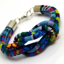 bransoletka boho AZTEQ big KNOT (rzemień + stal)