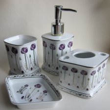 INSPIRED BY  MACKINTOSH  -oryginalny nowy zestaw / komplet łazienkowy -porcelana - Leonardo COLLECTION