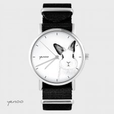 Zegarek yenoo - Królik - czarny, nato