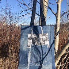 Torba denim- upcycling , unisex