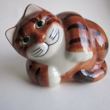 quail  duża  kolekcjonerska figurka porcelanowa recznie malowana nowa kot wyluzowany