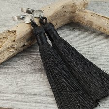 KOLCZYKI CHWOSTY W OKSYDOWANYM SREBRZE