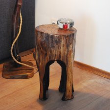 Stolik kawowy z pnia dębowego, stolik z drewna, stolik nocny z pnia, stół z naturalnego drewna, stół dębowy, mały stolik z drewna,