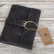 Ręcznie robiony skórzany notes, okładka na zeszyt format A5 skóra naturalna, personalizacja