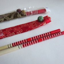 Sushi dla pary bambusowe zdobione pałeczki  - nowe w oryginalnym opakowaniu
