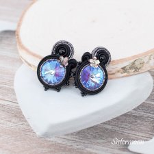 Małe kolczyki sutasz Sparkle Blue Swarovski