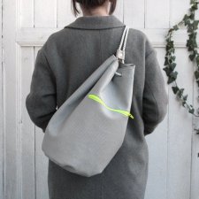 worek plecak pik -grey&fluo green-