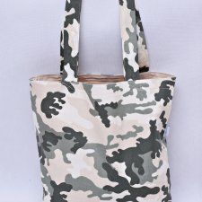 Torba na zakupy shopperka ekologiczna torba zakupowa na ramię bawełniana torba moro
