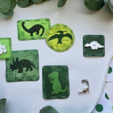 Łaty do naprasowania, naszywki,  zestaw Dinozaury