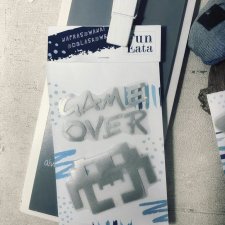 Odblaski do naprasowania Game Over - Pixel (2szt)