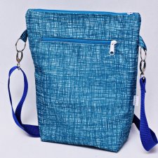 Torebka listonoszka wodoodporna, torba na ramię, mała damska torebka, kobieca torebka szkic niebieski