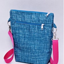 Torebka listonoszka wodoodporna, torba na ramię, mała damska torebka, kobieca torebka szkic niebieski
