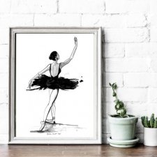 baletnica I, 30x40cm, plakat z autorskiej ilustracji