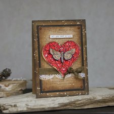 Kartka walentynkowa z czerwonym sercem
