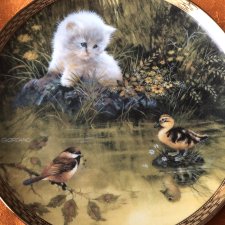 The Franklin mint - duck pond dilemma by giordano limited edition kolekcjonerski talerz porcelanowy
