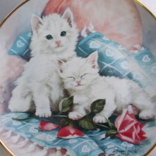 Franklin Mint - purrfectly precious by brian walsh -limited edition - kolekcjonerski talerz porcelanowy rzadko spotykana rzecz