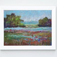 Letnia łąka II- rysunek pastele
