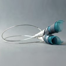 Duże kolczyki koła srebrne turkusowe kwiaty