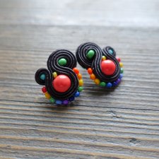 Kolorowe lentinki- kolczyki soutache