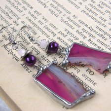 Kolczyki z różowym agatem