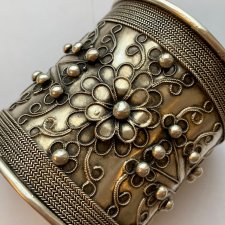 Rarytas! ❤ Navajo Handmade Sterling Silver 925 ❤ Ogromna bransoleta ❤ Bardzo ciekawa
