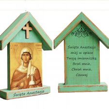 Personalizowana drewniana kapliczka / ikona z wizerunkiem Święta Anastazja (średnia)