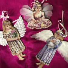 1999 by Donna Gelsinger - Heaven’s Little Angels ornaments - kolekcjonerskie porcelanowe zawieszki sygnowane z certyfikatem The bradford editions
