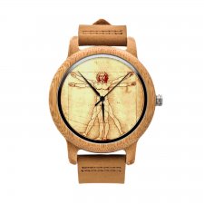Drewniany zegarek z grafiką CZŁOWIEK WITRUWIAŃSKI