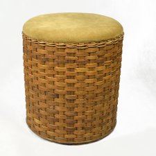 Siedzisko pufa rattanowa w stylu Brusel, Belgia lata 80.