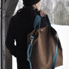 Torba hobo XXL - brąz, turkus