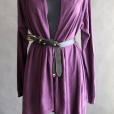 Kardigan, narzutka, kolor bakłażan, roz 42 Papaya