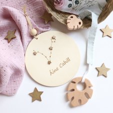 Drewniana plakietka z konstelacja znaku zodiaku - Ryby