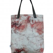 Torba Mr.m marmur czerwony/ uszy skóra naturalna