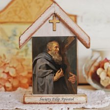 Personalizowana drewniana kapliczka / ikona  z wizerunkiem Świętego Filipa Apostoła (mała)