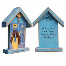Personalizowana drewniana kapliczka / ikona  z wizerunkiem Świętej Ireny (mała)