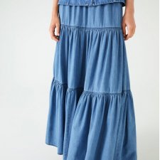 ZARA - JEANSOWA SPÓDNICA - BOHO - XS