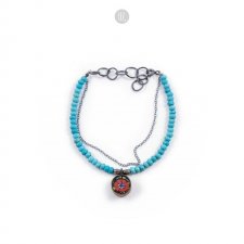 Srebrna bransoletka TURQUOISE POPPY z kamieniami