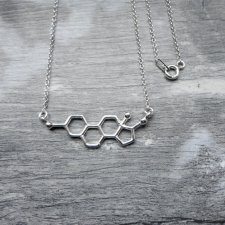 Naszyjnik ESTROGEN, wzór chemiczny, srebro 925