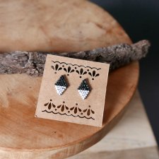 KOLCZYKI KITE MINI biało-czarne