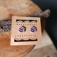KOLCZYKI CUBE MINI pink&violet