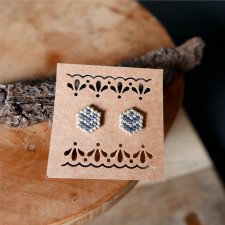 KOLCZYKI CUBE MINI GLAM złoto&szary