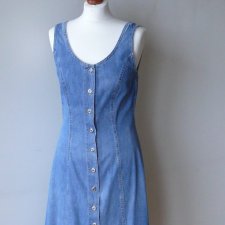 Dżinsowa, niebieska sukienga w stylu vintage Marks & Spencer