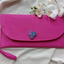 Torebka kopertówka różowa, soutache sutasz, torebka ręcznie robiona boho fuksja, fuksja torebka, wieczorowa torebka, różowa torebka