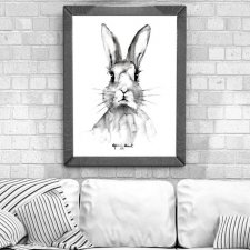 królik, 70x50cm, plakat z autorskiej akwareli