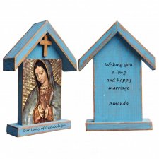 Personalizowana drewniana kapliczka / ikona  z wizerunkiem Matki Bożej z Guadelupe (mała)