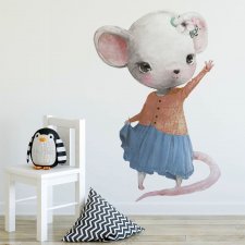 MACHAJĄCA MYSZKA NAKLEJKA NA ŚCIANĘ DLA DZIECI