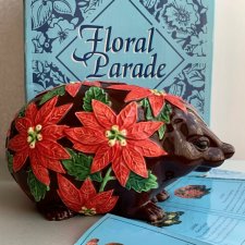 Tina Wagstaff Design Collectable - Emalia na porcelanie ❀ڿڰۣ❀ Jeż cały w kwiatach